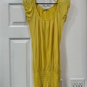 Yellow Scoop-Neck Summer Dress